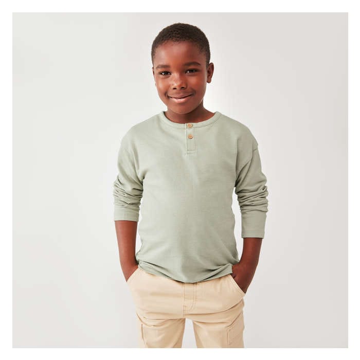 Kid Boys' Henley Long Sleeve